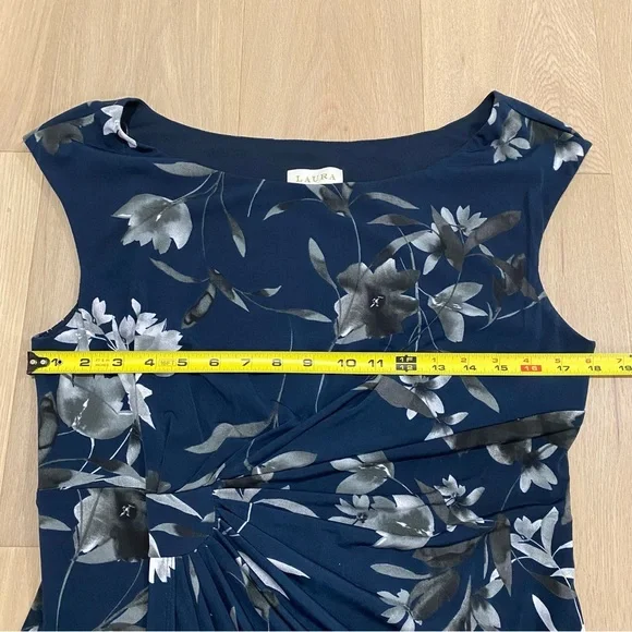 Laura | NWT Blue Floral Sleeveless Jersey Midi Dress 💙 - Picture 8 of 11